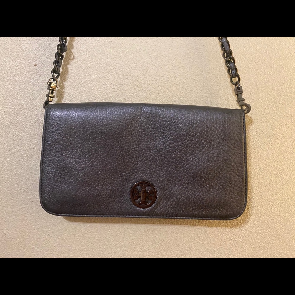 Tory Burch Metallic Grey Purse / Clutch